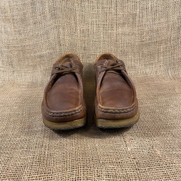 Clarks Wallabies Originals Brown Leather Beeswax Chukka Shoes Size 13 M - Picture 7 of 10